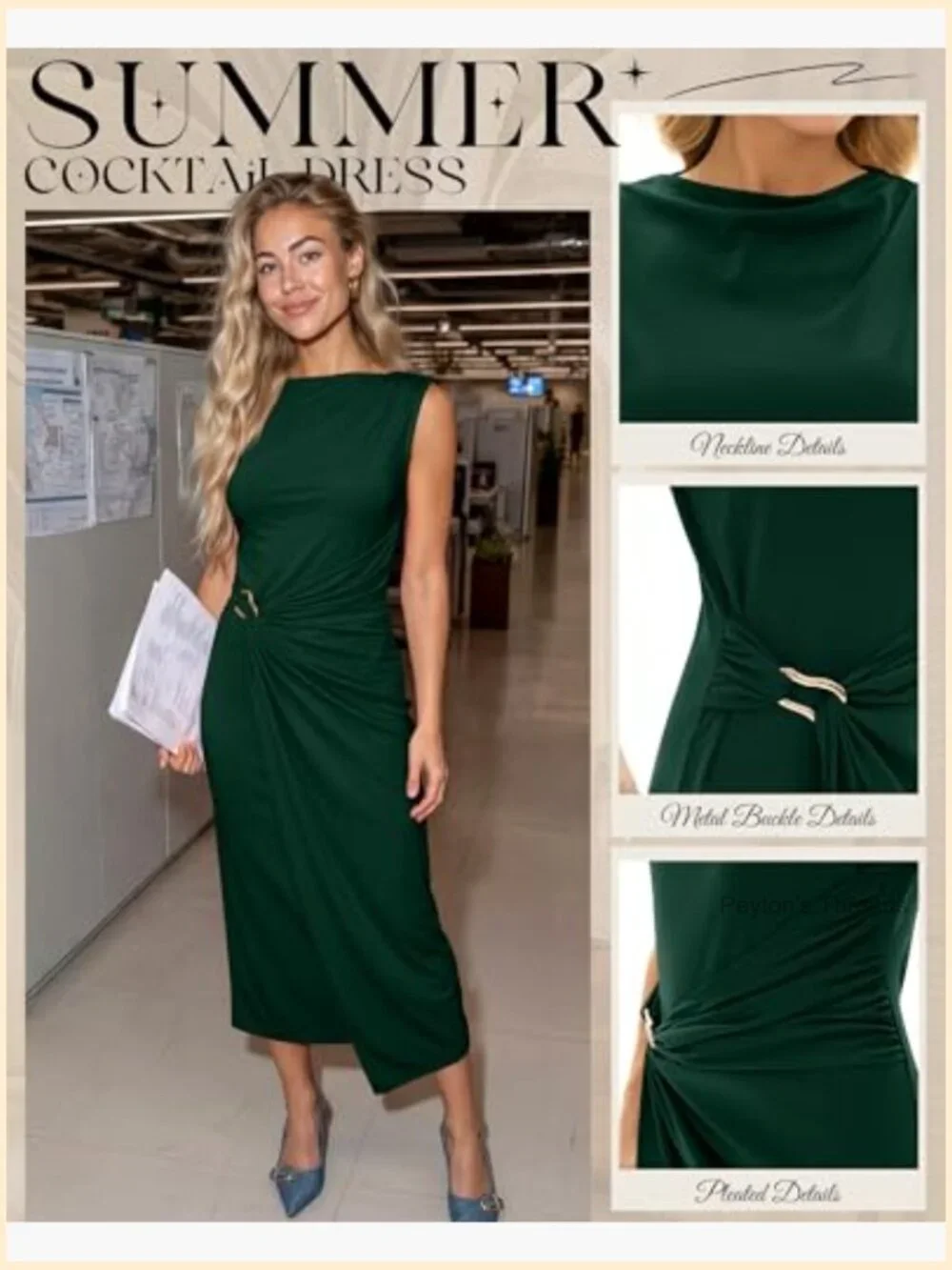 Sleeveless Ruched Bodycon Maxi Dress - Wedding Guest Cocktail